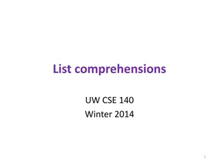 Examples of List Comprehensions and Notations