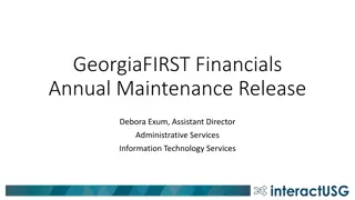 GeorgiaFIRST Financials Annual Maintenance Release Overview