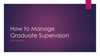 Managing Graduate Supervision: Strategies and Approaches