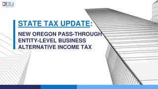 Oregon Alternative Pass-Through Entity-Level Business Income Tax