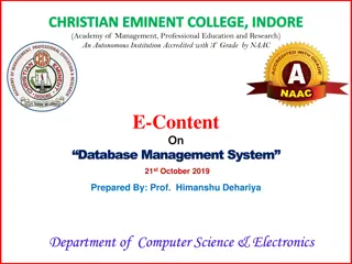 Database Management System Overview at Christian Eminent College