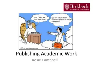 Publishing Academic Work - Strategies for Success