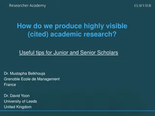 Producing Highly Visible Academic Research: Tips for Scholars