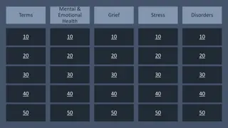 Mental & Emotional Health: Terms, Grief, Stress, Disorders​