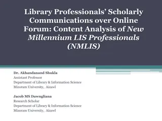 Scholarly Communications among NMLIS Professionals: An Analysis