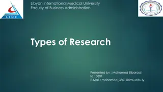 Libyan International Medical University - Types of Research