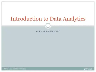 Introduction to Data Analytics Training - High Level Goals and Motivation