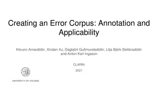 Creating an Error Corpus: Annotation and Applicability