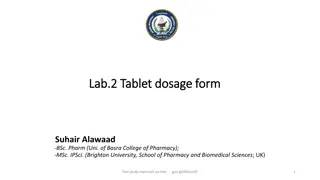 Tablet Dosage Forms: Introduction and Excipients