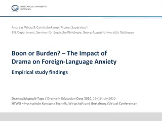 Impact of Drama on Foreign-Language Anxiety: Empirical Study Findings