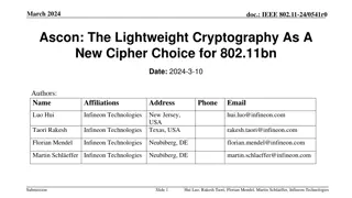 Lightweight Cryptography: A New Cipher Choice for 802.11bn