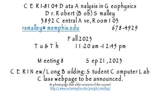 Data Analysis in Geophysics with Dr. Robert (Bob) Smalley