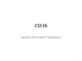 Syntax-Directed Translation in Context-Free Grammars: Understanding CFGs and Language Recognition
