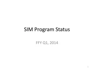 SIM Program Status FY14 Q1 Overview
