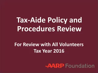 Tax-Aide Policy and Procedures Review 2016