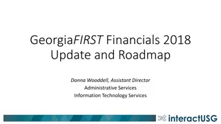 GeorgiaFIRST Financials 2018 Update and Roadmap