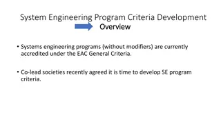 System Engineering Program Criteria Development Overview