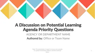 Development of Learning Agenda Priority Questions
