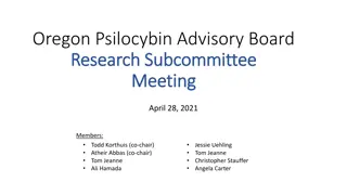 Psilocybin Advisory Board Research Subcommittee Meeting