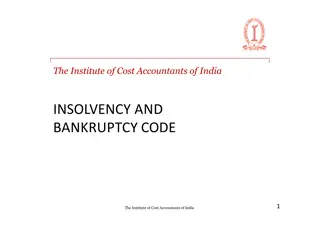 Institute of Cost Accountants of India: Insolvency and Bankruptcy Code