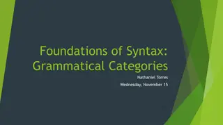 Foundations of Syntax: Grammatical Categories