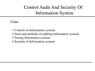 Control, Audit, and Security of Information Systems