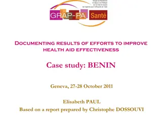 Enhancing Health Aid Effectiveness in Benin: Documenting Results