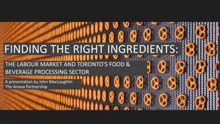 Labour Market and Toronto's Food & Beverage Processing Sector