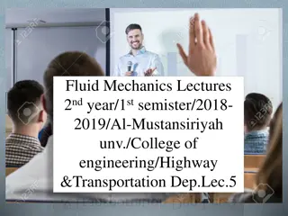 Fluid Mechanics Lectures 2nd Year Semester 2018-2019