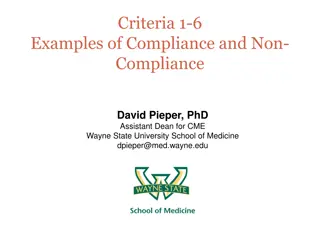 Compliance & Non-Compliance Examples in CME