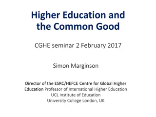 Higher Education and the Common Good Seminar