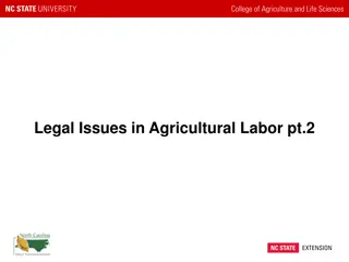 Legal Issues in Agricultural Labor: A Comprehensive Examination