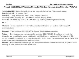 General considerations and proposals for low-rate PD communications