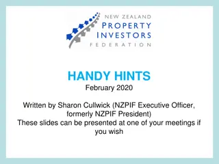 Napier HANDY HINTS February 2020 by Sharon Cullwick - Slides Presentation