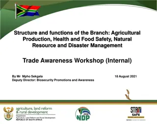 Agricultural Production and Health Branch Overview