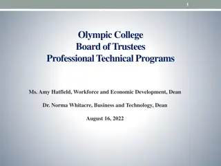 Olympic College Professional Technical Programs Overview
