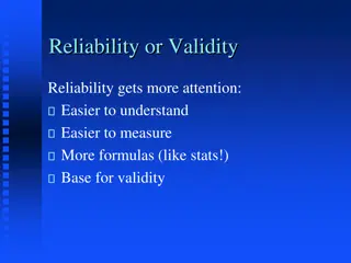 Reliability and Validity in Testing