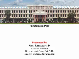 Functions in PHP - An Overview and Usage