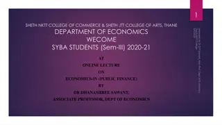 DEPARTMENT OF ECONOMICS WECOME  SYBA STUDENTS (Sem-III) 2020-21