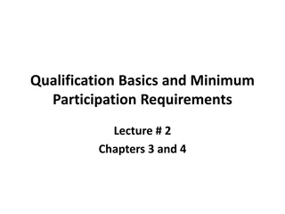 Qualification Basics and Minimum Participation Requirements