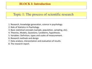 Scientific Research in Psychology: Knowledge Generation and Methods