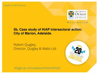 Health in All Policies: Case Study of Intersectoral Action in City of Marion, Adelaide