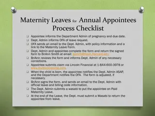 Maternity and Parental Leave Process Checklist