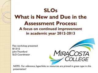 Assessment Process for Continued Improvement in Academic Year 2012-2013
