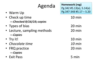 Homework Agenda: Bias, Sampling Methods, and FRQ Practice