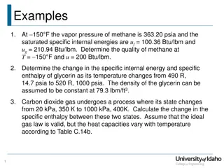 Determining Methane Quality and Specific Enthalpy Changes