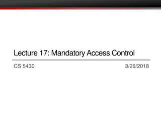 Overview of Access Control Models and Security Levels