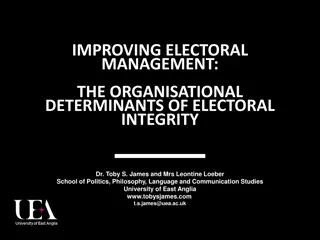 IMPROVING ELECTORAL MANAGEMENT: THE ORGANISATIONAL DETERMINANTS OF ELECTORAL INTEGRITY
