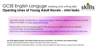 Opening Lines Creative Writing Tasks