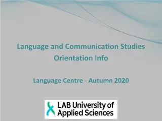 Language and Communication Studies Orientation - Autumn 2020